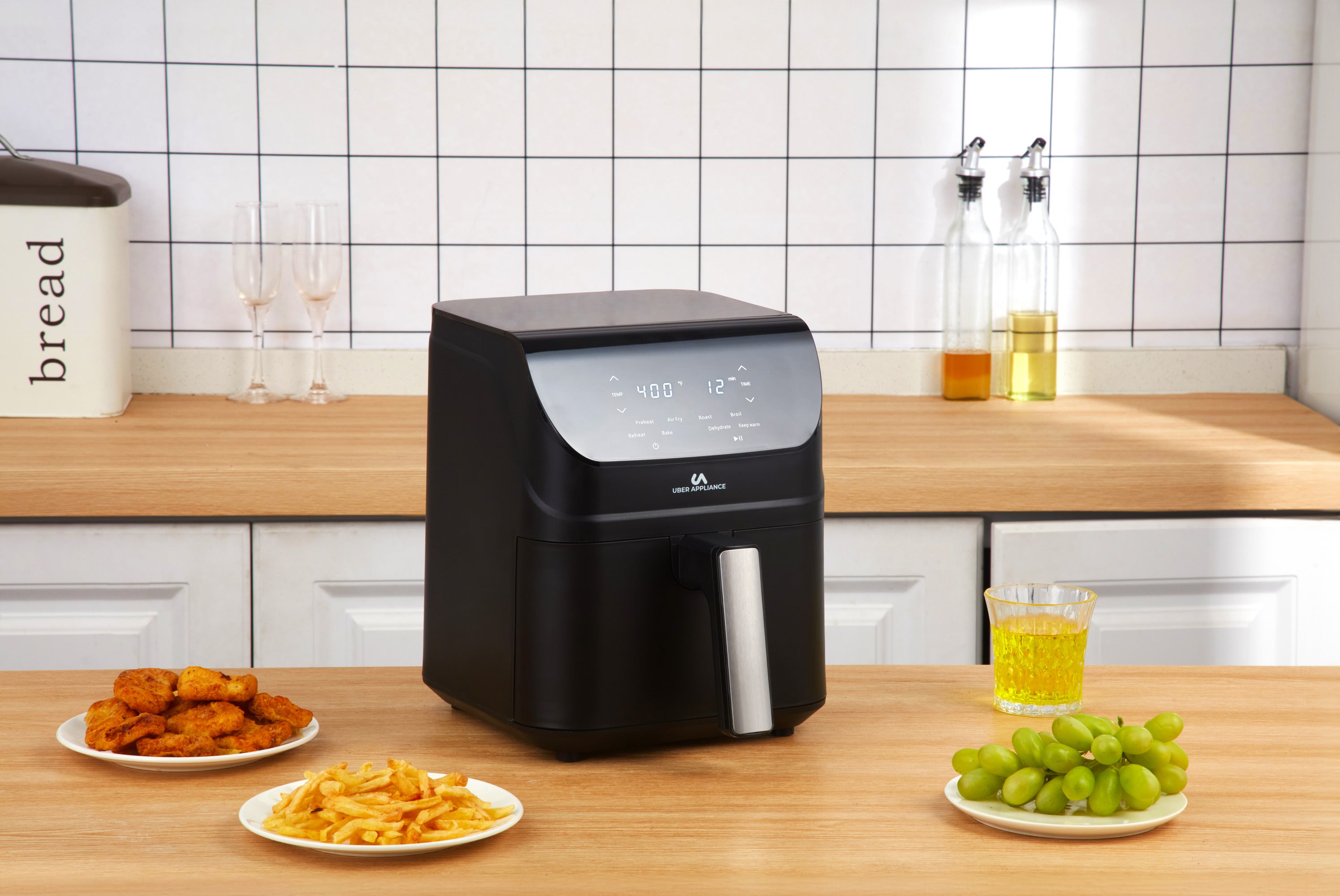 Uberappliance Air Fryer XL Deluxe - 5Qt PFOA/PTFE Free Ceramic Non Stick