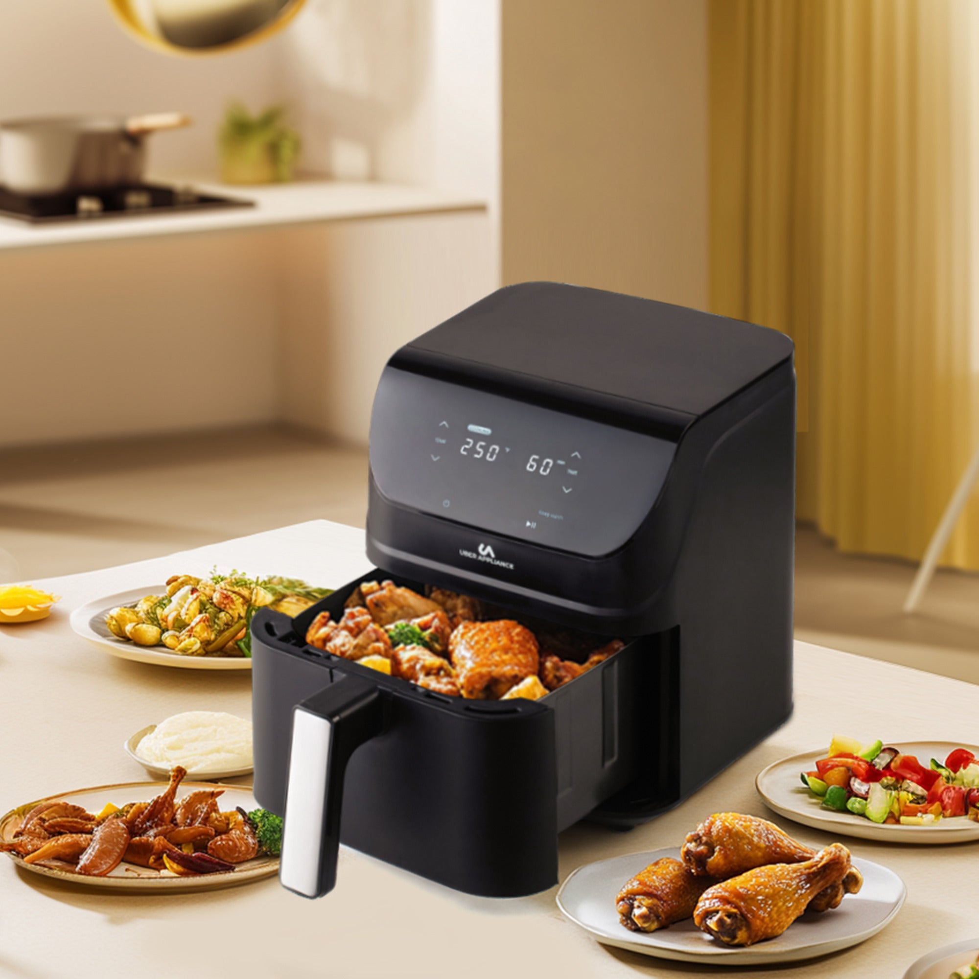 Uberappliance Air Fryer XL Deluxe - 5Qt PFOA/PTFE Free Ceramic Non Stick