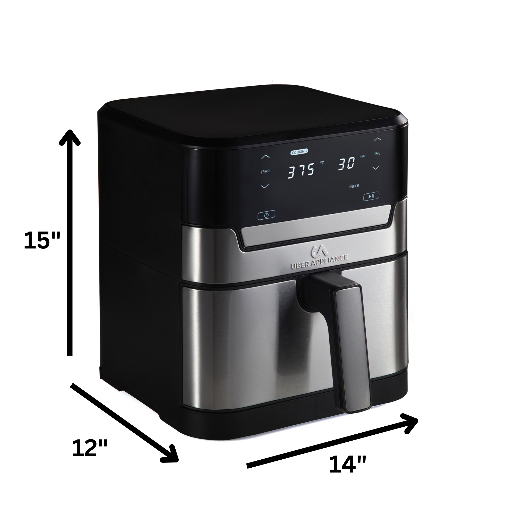 Uberappliance Air fryer XL Premium Ceramic Coated PTFE PFOA Free - 7QT SS