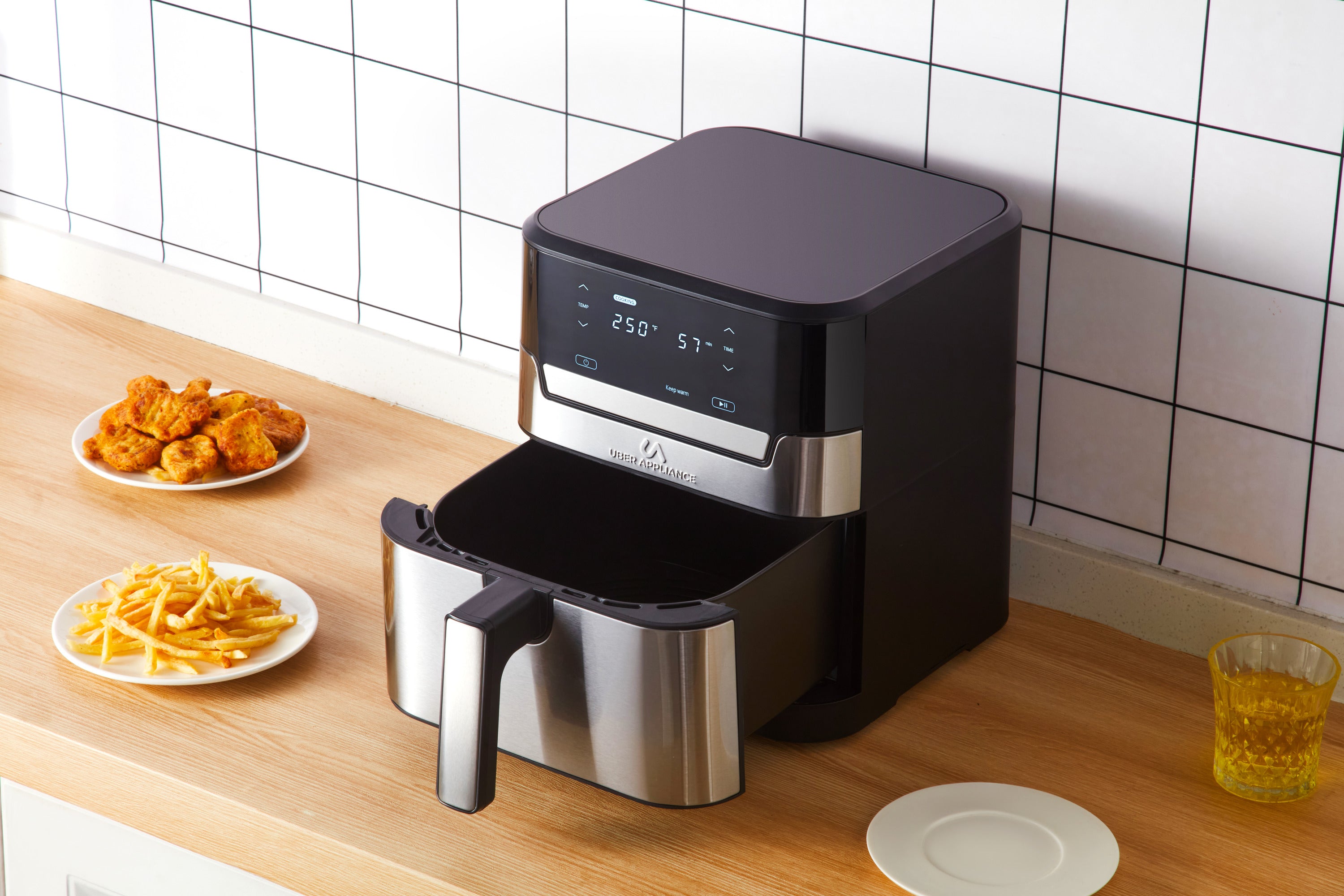 Uberappliance Air fryer XL Premium Ceramic Coated PTFE PFOA Free - 7QT SS