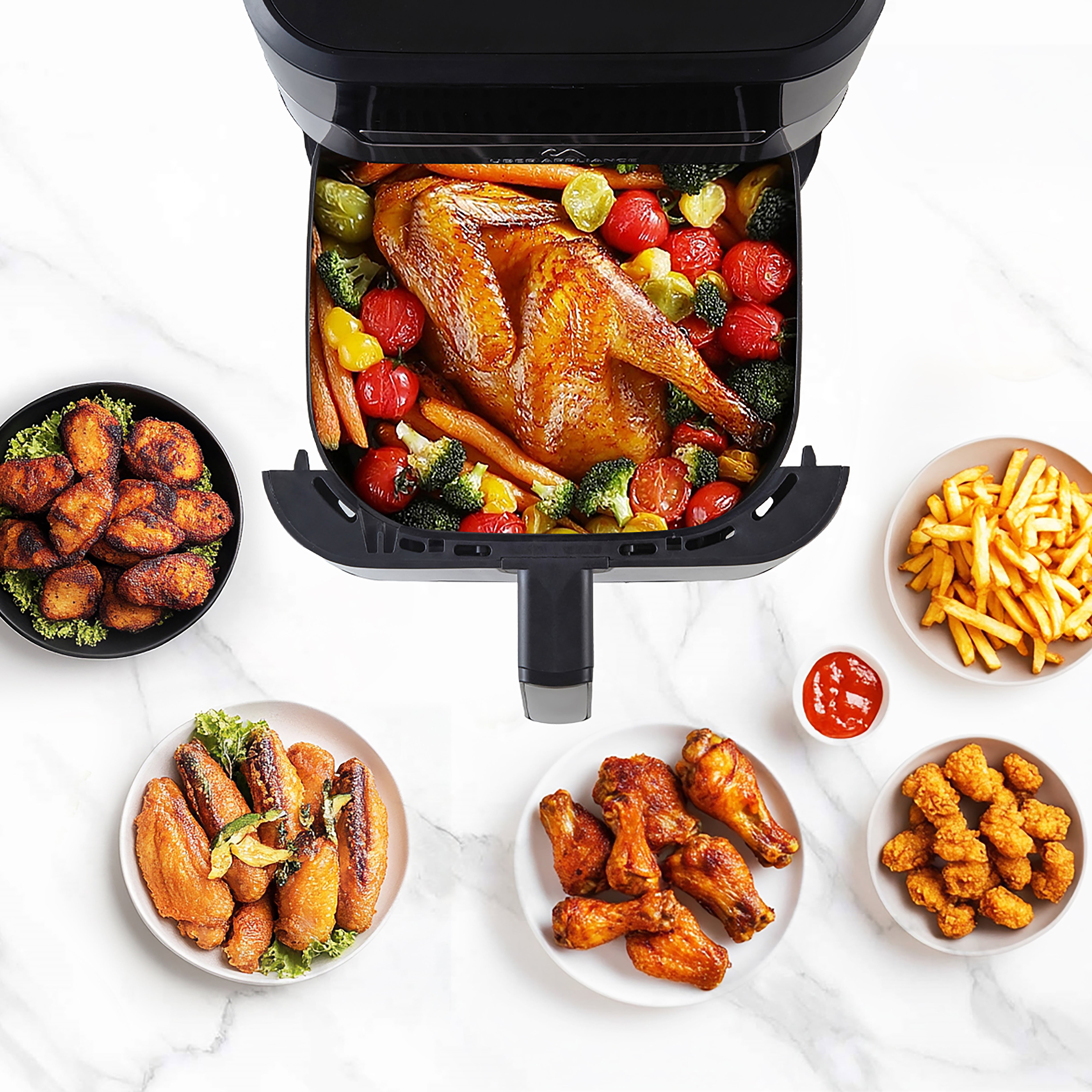 Uberappliance Air fryer XL Premium Ceramic Coated PTFE PFOA Free - 7QT SS